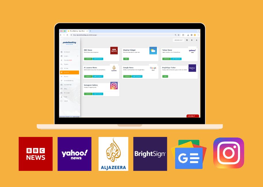 Impress your audience with live news feeds and weather updates