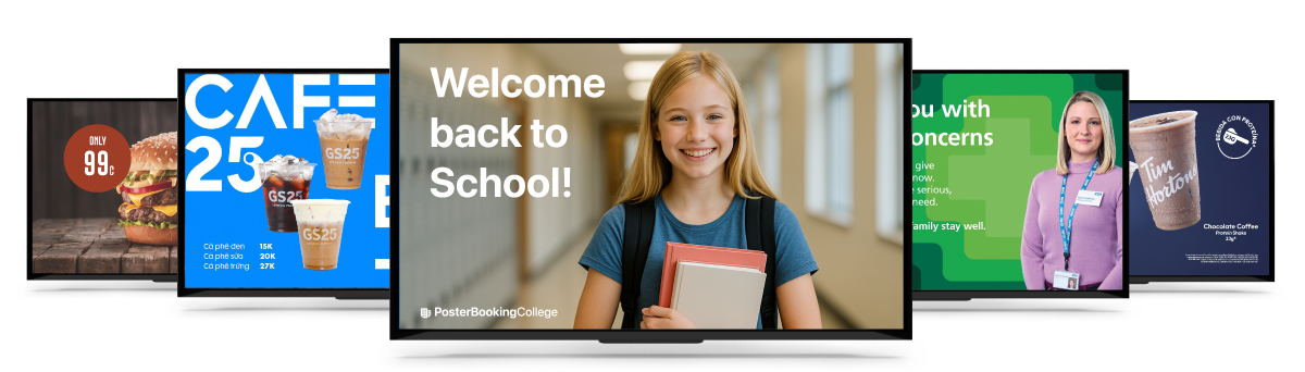 PosterBooking enterprise digital signage screens