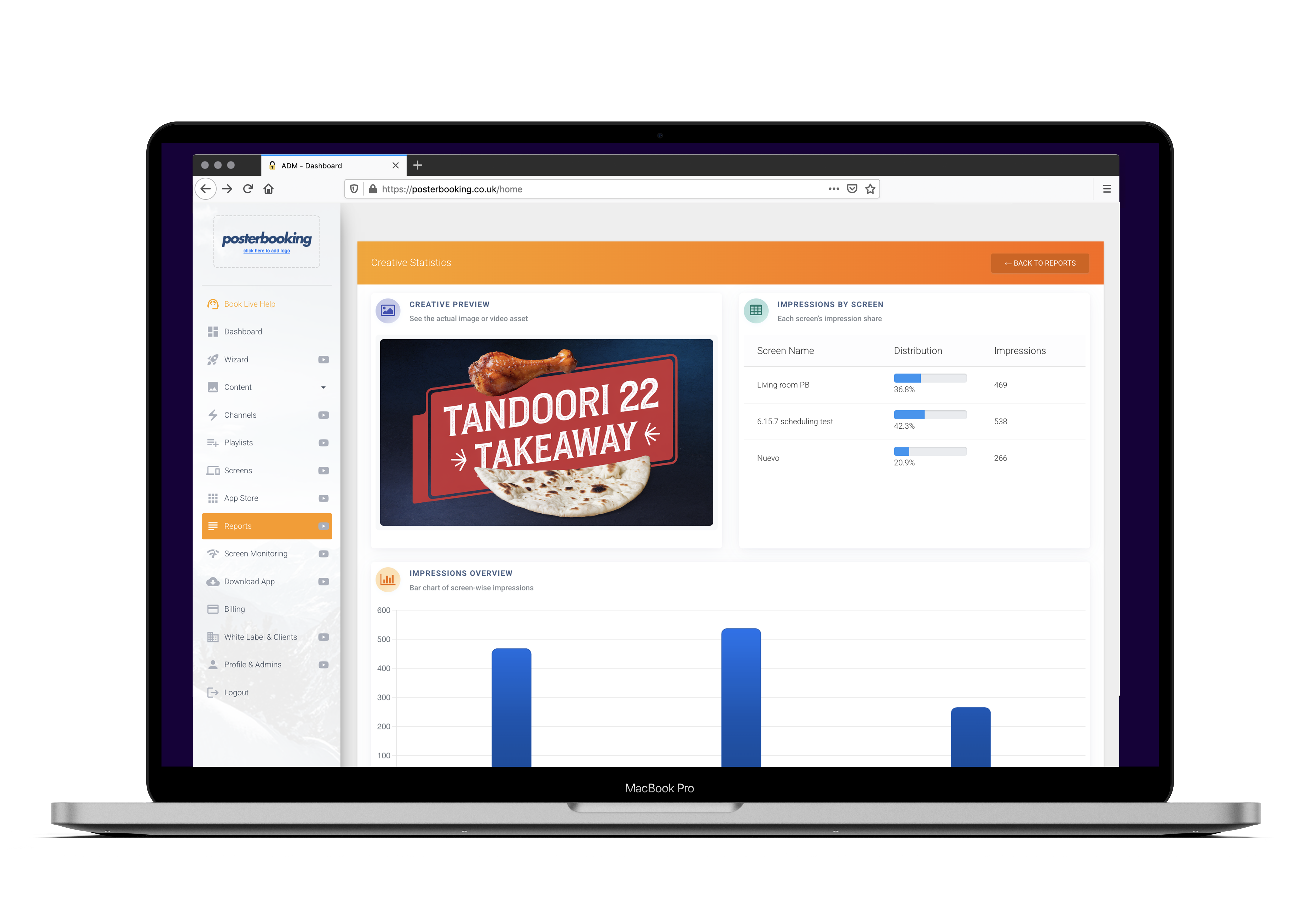 PosterBooking dashboard