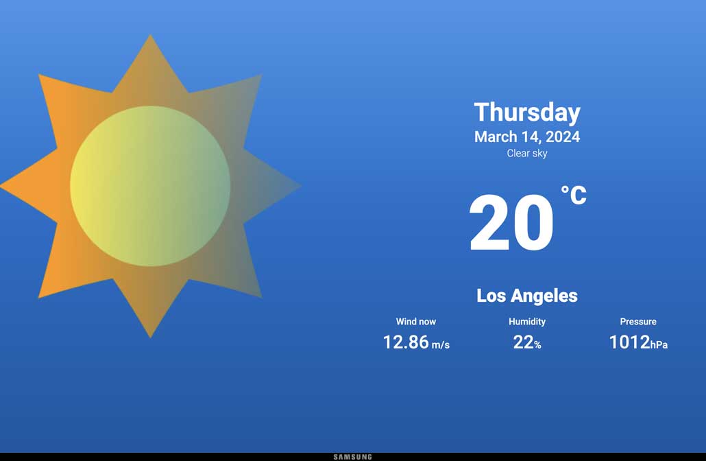 digital signage software weather app