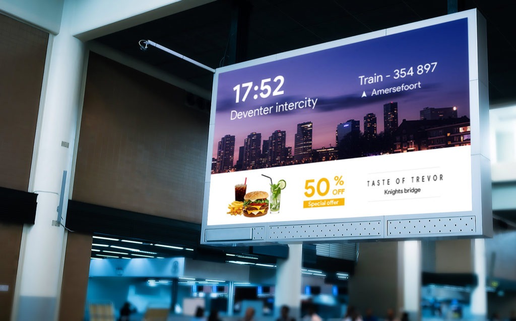 Digital signage in an airport