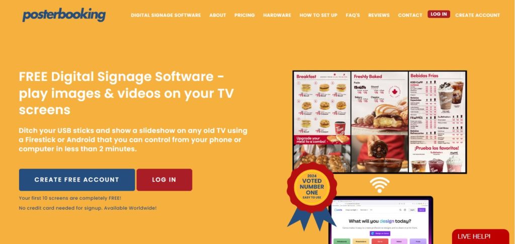 Posterbooking best free digital signage software