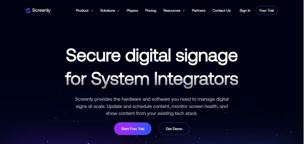 Screenly free digital signage software