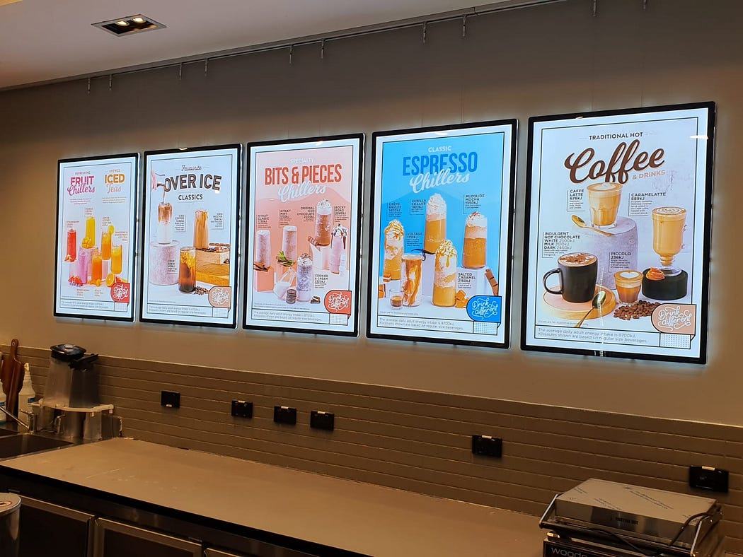 tv digital signage for coffee