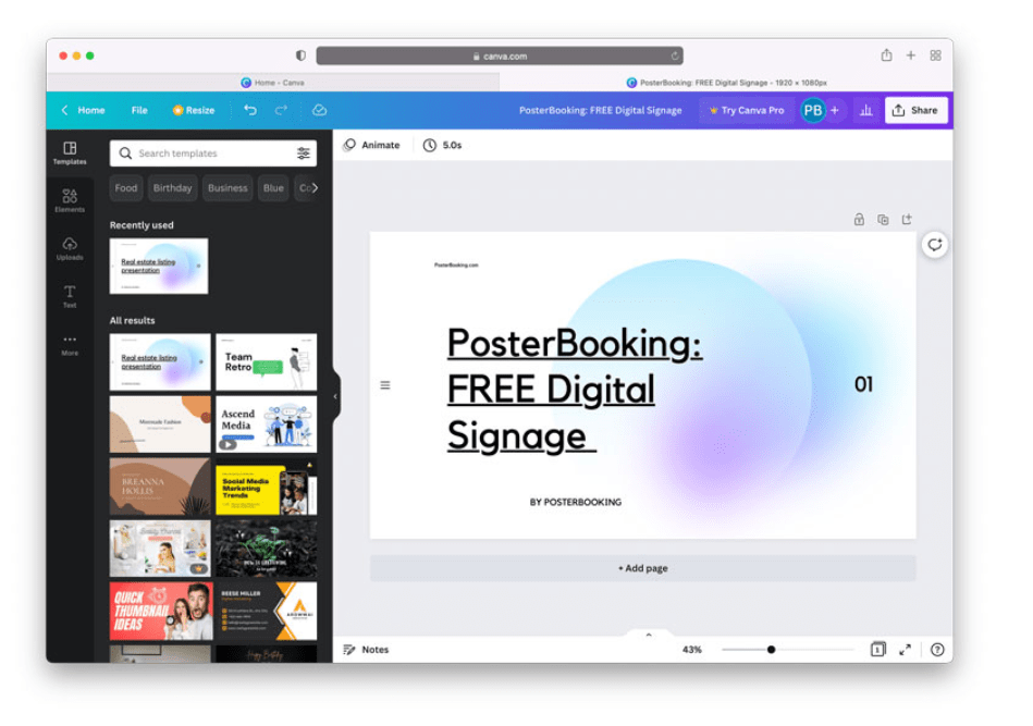 canva for digital signage