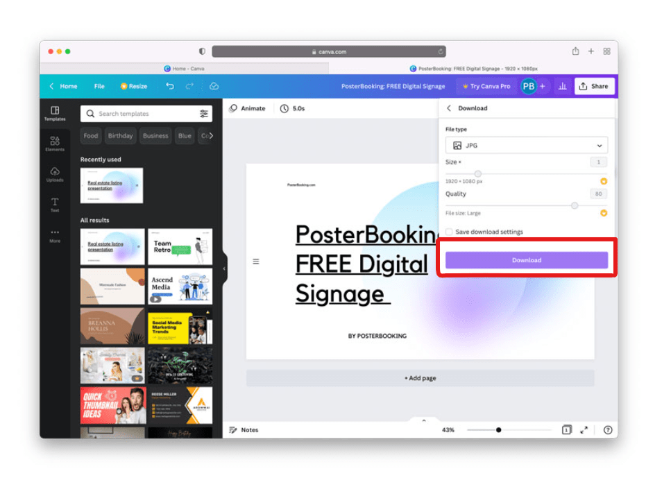 canva for digital signage