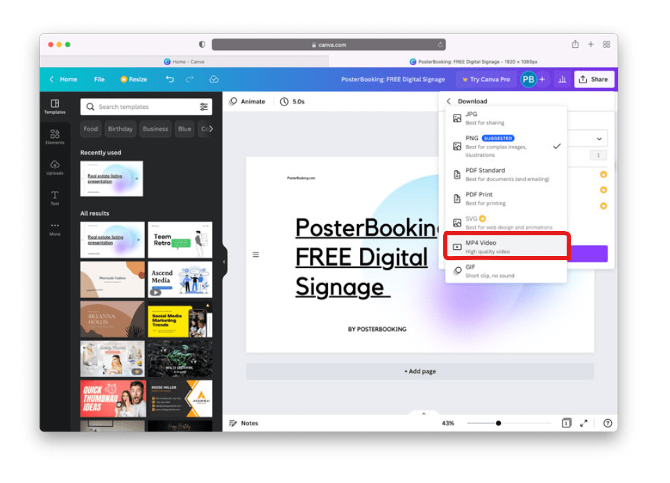canva for digital signage