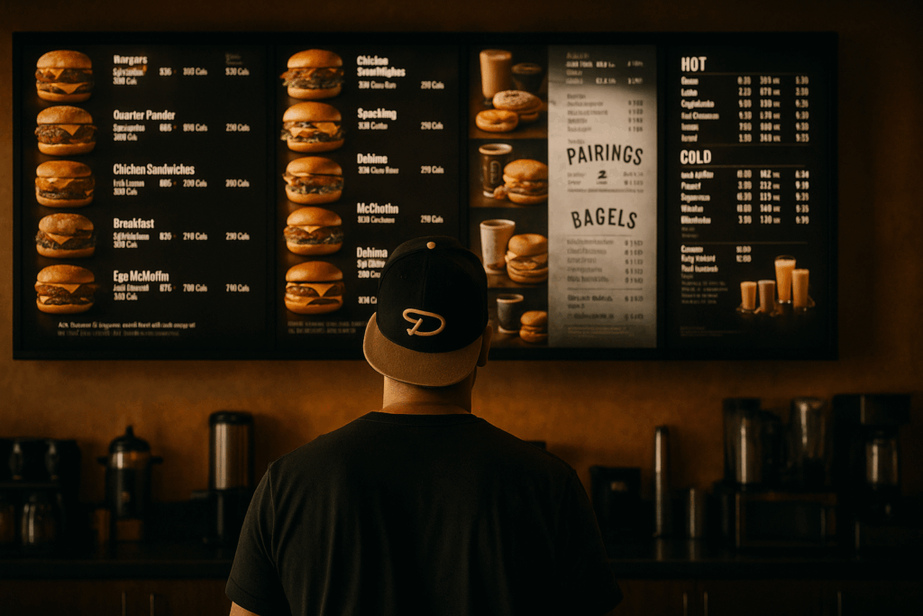 a digital menu board