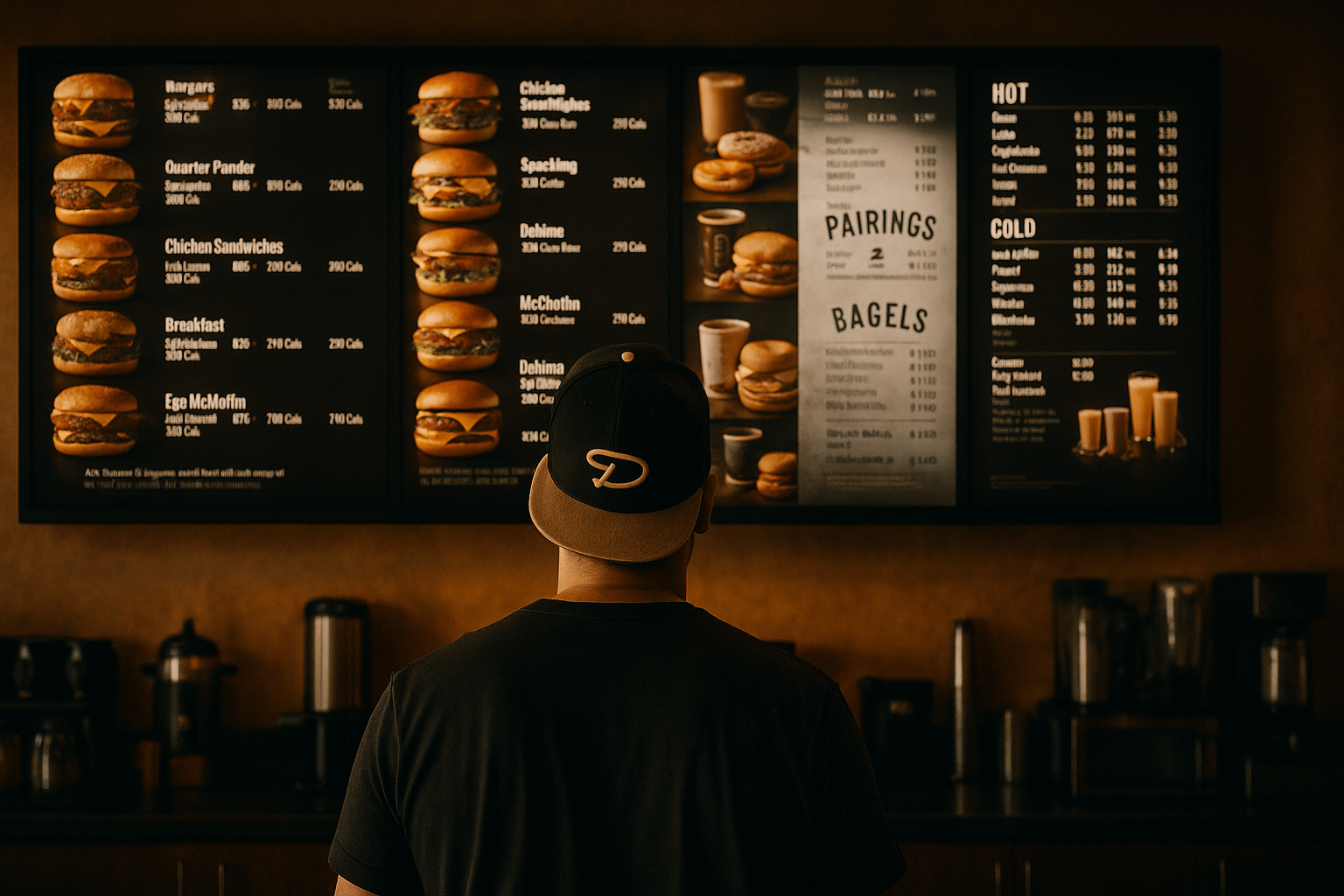 a digital menu board