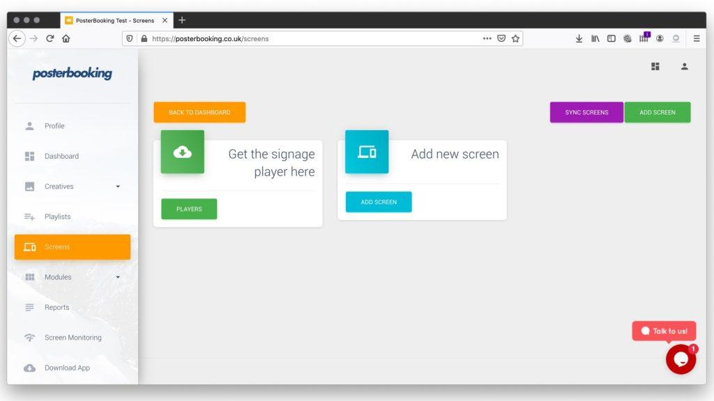 Adding screen posterbooking