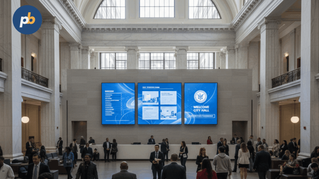 Digital signage banks
