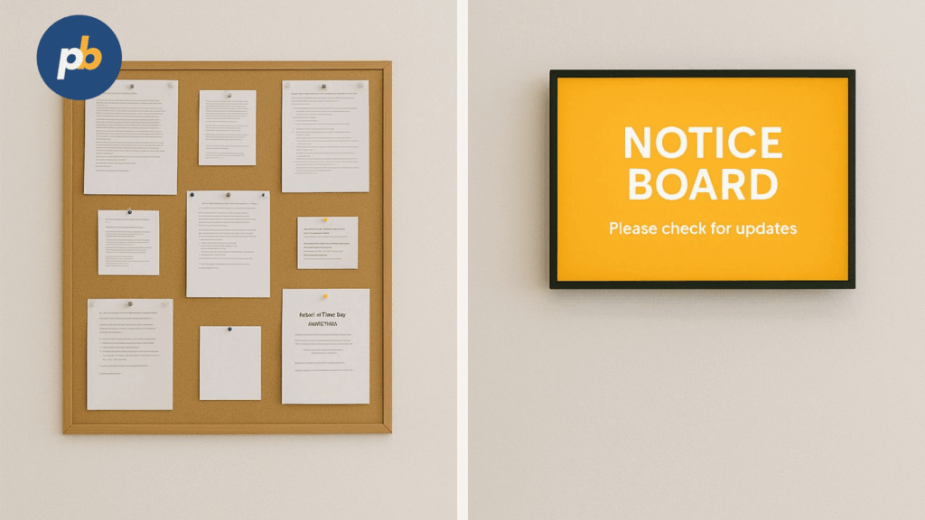 Digital signage notice board