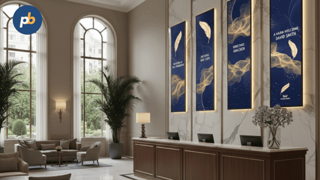Digital signage reception