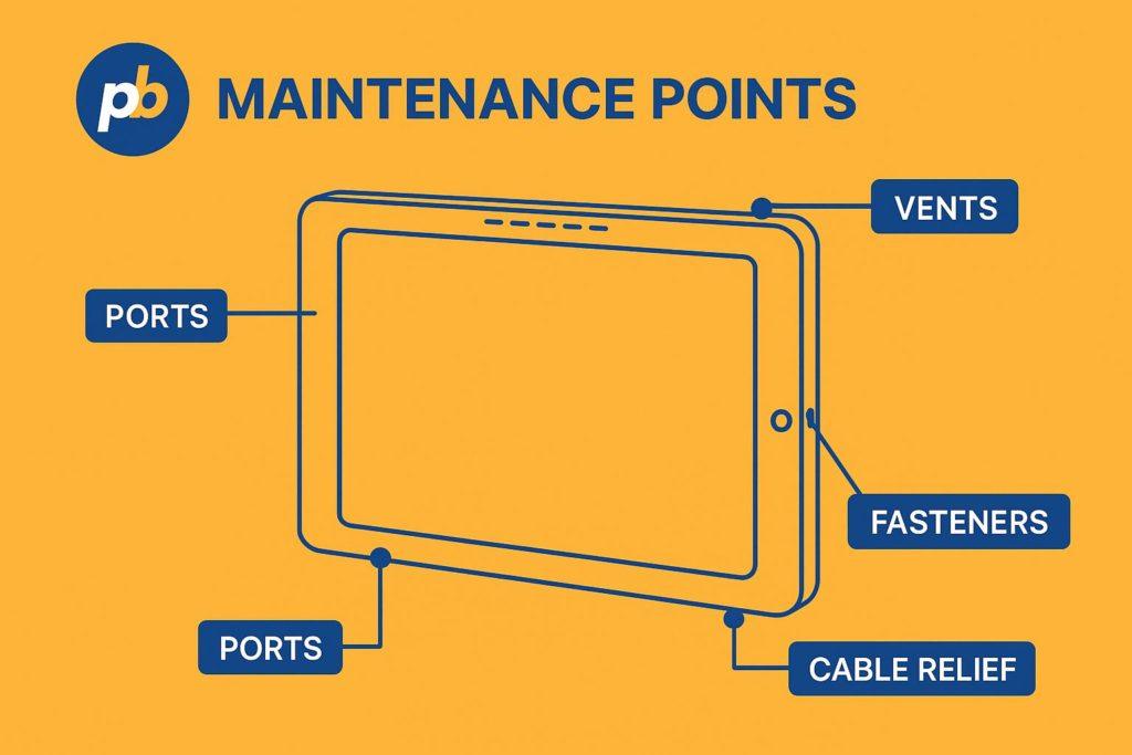 Ipad maintenance points digital signage