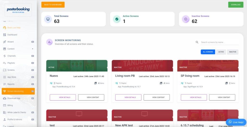 Posterbooking dashboard
