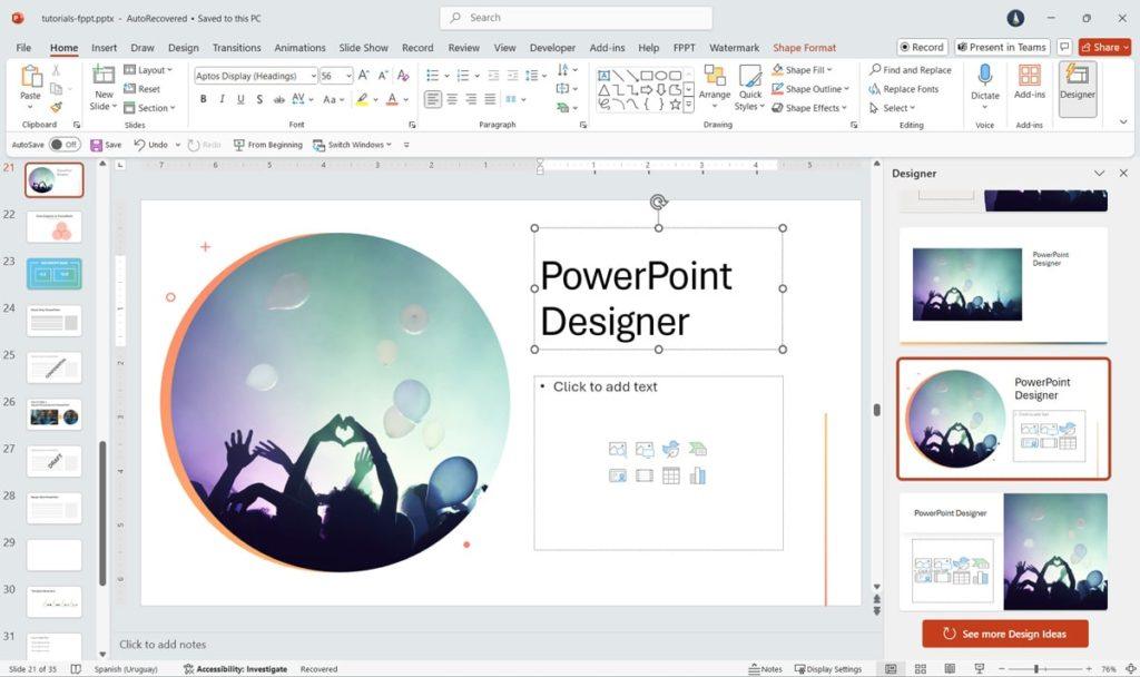 Powerpoint designer