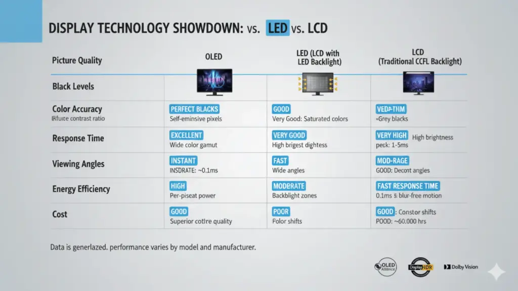 LCD vs LED vs OLED