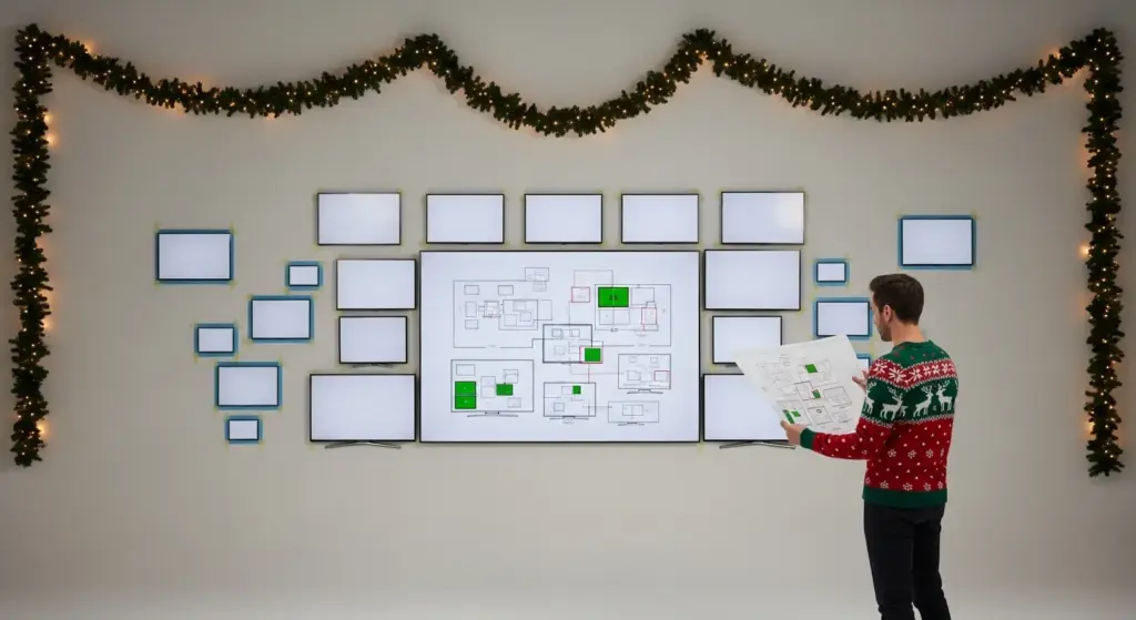 Mapping out space for video wall